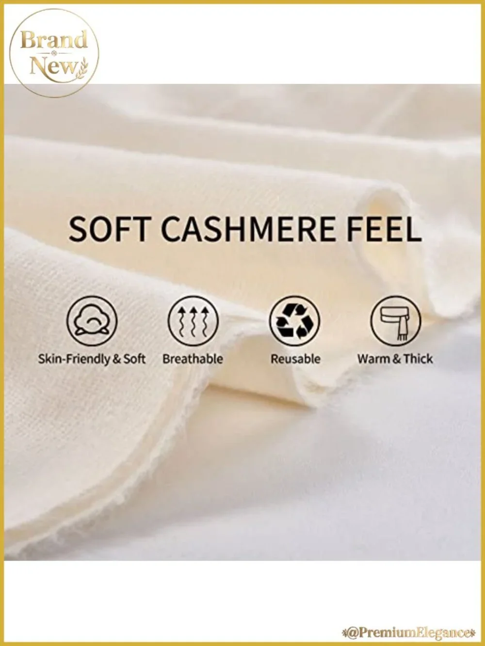 Large Faux Cashmere Shawl Wrap Scarf for Evening Dresses